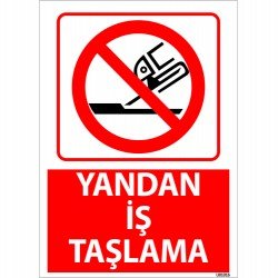 Yandan İş Taşlama Uyarı Levhası 25x35 cm
