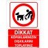 Dikkat Köpeklerinizin Dışkılarını Toplayınız Levhası 25x35 cm