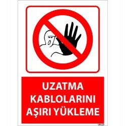 Uzatma Kablolarını Aşırı Yükleme Levhası 25x35 cm