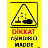 Dikkat Aşındırıcı Madde Levhası 25x35 cm