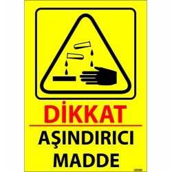 Dikkat Aşındırıcı Madde Levhası 25x35 cm