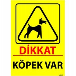 Dikkat Köpek Var Levhası 25x35 cm