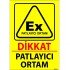 Dikkat Patlayıcı Ortam Levhası 25x35 cm