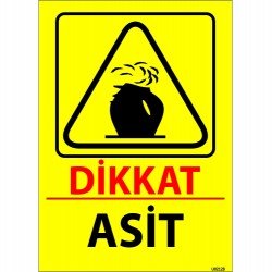 Dikkat Asit Levhası 25x35 cm