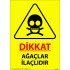 Dikkat Ağaçlar İlaçlıdır Levhası 25x35 cm