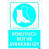 Koruyucu Bot Ve Ayakkabı Giy Levhası 25x35 cm