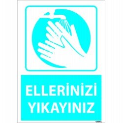 Dikkat Ellerinizi Yıkayınız Levhası 25x35 cm