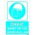 Dikkat Baret Ve Yüz Siperi Kullan Levhası 25x35 cm