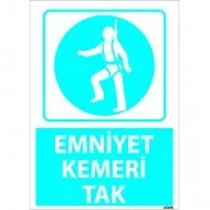 Emniyet Kemeri Tak Levhası 25x35 cm