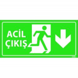 Acil Çıkış  Levhası 12x24 cm
