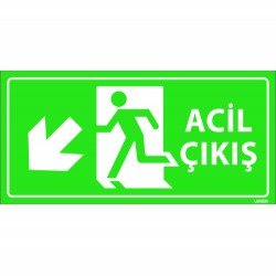 Acil Çıkış  Levhası 12x24 cm
