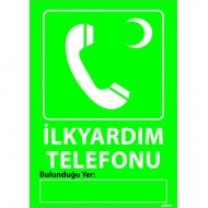 İlk Yardım Telefonu Levhası 25x35 cm