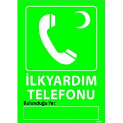 İlk Yardım Telefonu Levhası 25x35 cm