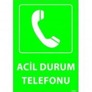 Acil Durum Telefonu Levhası 25x35 cm