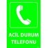 Acil Durum Telefonu Levhası 25x35 cm