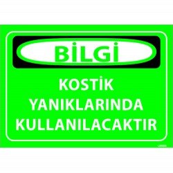 Kostik Yanıklarında Kullanılacaktır Levhası 25x35 cm