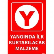 Yangında İlk Kurtarılacak Malzeme Levhası 25x35 cm