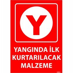 Yangında İlk Kurtarılacak Malzeme Levhası 25x35 cm