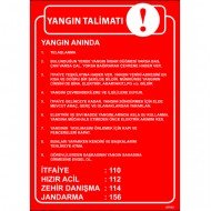 Yangın Talimatı Levhası 25x35 cm