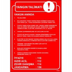 Yangın Talimatı Levhası 25x35 cm