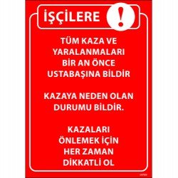 Kaza Önleme Levhası 25x35 cm