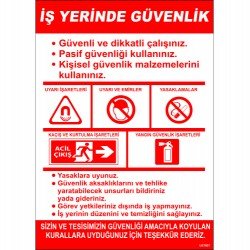 İş Yerinde Güvenlik Levhası 25x35 cm