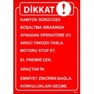 Dikkat Kamyon Sürücüsü Levhası 25x35 cm