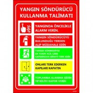 Yangın Söndürücü Kullanma Talimatı Levhası 25x35 cm