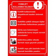 Forklift Kullanma Talimatı Levhası 25x35 cm