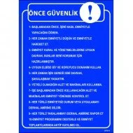 Önce Güvenlik Levhası 25x35 cm