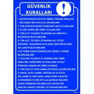 Güvenlik Kuralları Levhası 25x35 cm