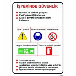 İş Yerinde Güvenlik Levhası 25x35 cm