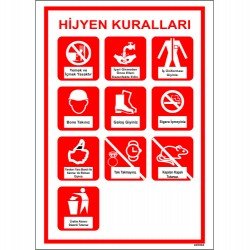 Hijyen Kuralları Levhası 25x35 cm