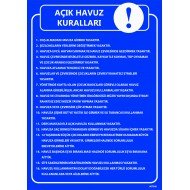 Açık Havuz Kuralları Levhası 25x35 cm