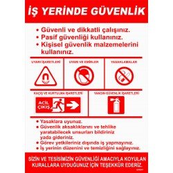İş Yerinde Güvenlik Levhası 25x35 cm