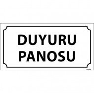 Duyuru Panosu Levhası 12x24 cm