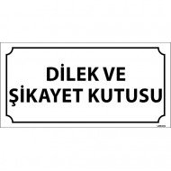 Dilek Ve Şikayet Kutusu Levhası 12x24 cm