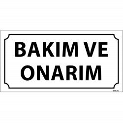 Bakım Ve Onarım Levhası 12x24 cm