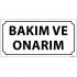 Bakım Ve Onarım Levhası 12x24 cm