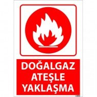 Doğalgaz Ateşle Yaklaşma Uyarı Levhası 25x35 cm