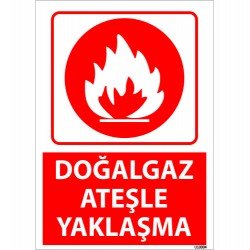 Doğalgaz Ateşle Yaklaşma Uyarı Levhası 25x35 cm