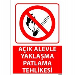 Açık Alevle Yaklaşma Uyarı Levhası 25x35 cm