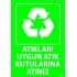 Atıkları Uygun Atık Kutularına Atınız Levhası 25x35 cm