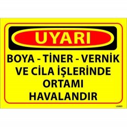Boya-Tiner-Vernik Ve Cila İşlerinde Ortamı Havalandır Levhası 25x35 cm