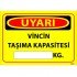 Vincin Taşıma Kapasitesi Kg Levhası 25x35 cm