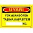 Yük Asansörün Taşıma Kapasitesi Kg Levhası 25x35 cm