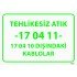 Tehlikesiz Atık -17 04 11- 17 04 10 Dışındaki Kablolar Levhası 25x35 cm