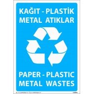 Kağıt-Plastik Metal Atıklar Levhası 25x35 cm