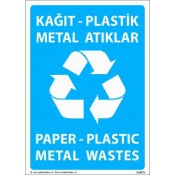 Kağıt-Plastik Metal Atıklar Levhası 25x35 cm