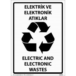 Elektrik Ve Elektronik Atıklar Levhası 25x35 cm